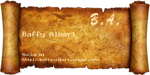 Baffy Albert névjegykártya